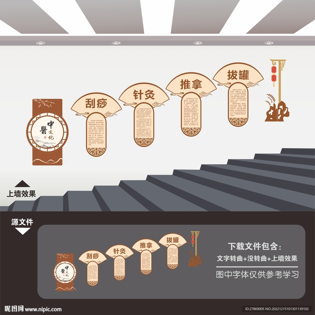 中医院养生身楼梯楼道文化墙