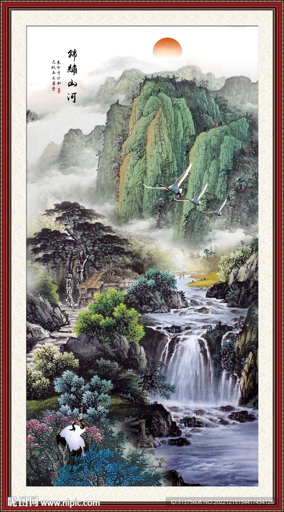 竖幅山水画
