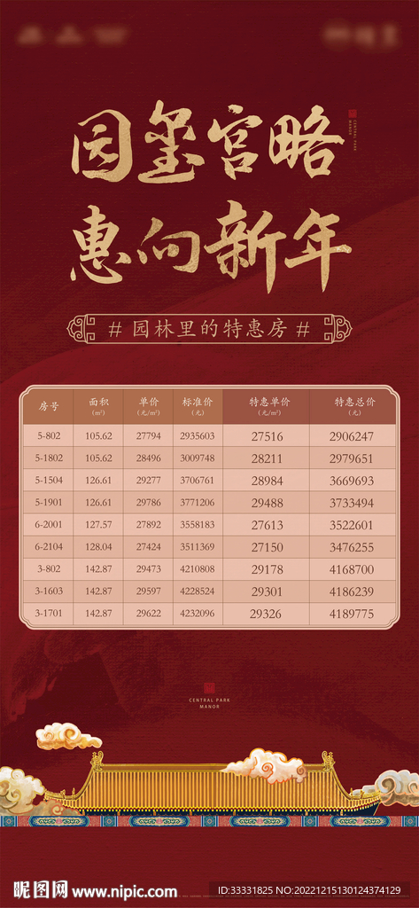 中式地产新年特惠房源易拉宝