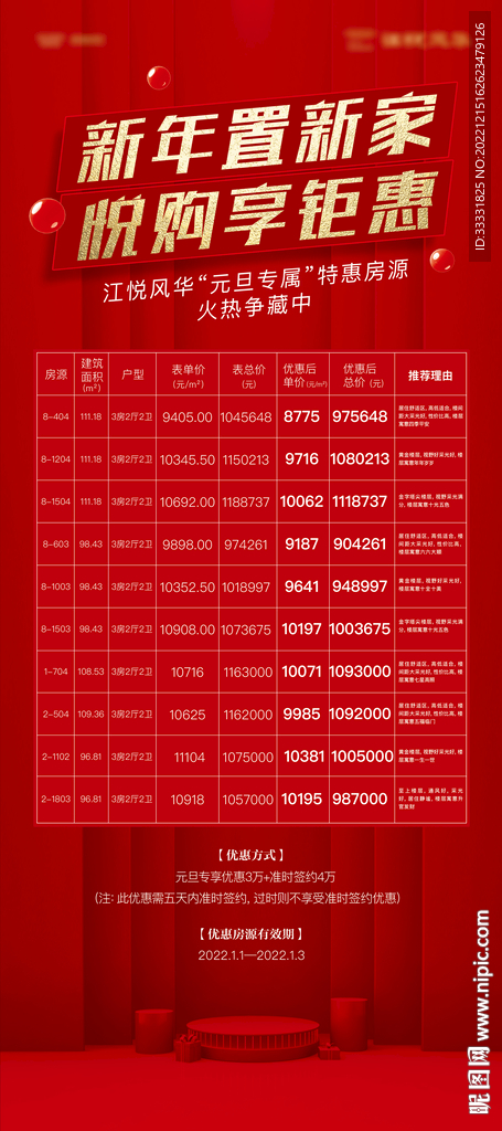 新年特惠房源易拉宝