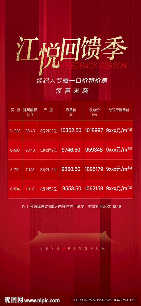 红色地产特惠房源易拉宝