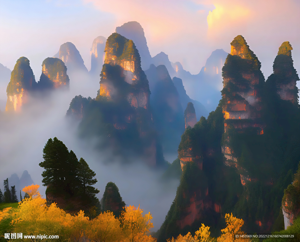张家界山水风景画