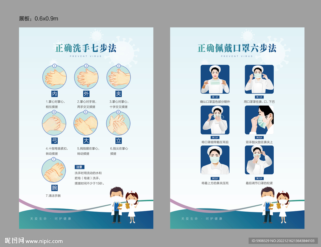 洗手戴口罩方法