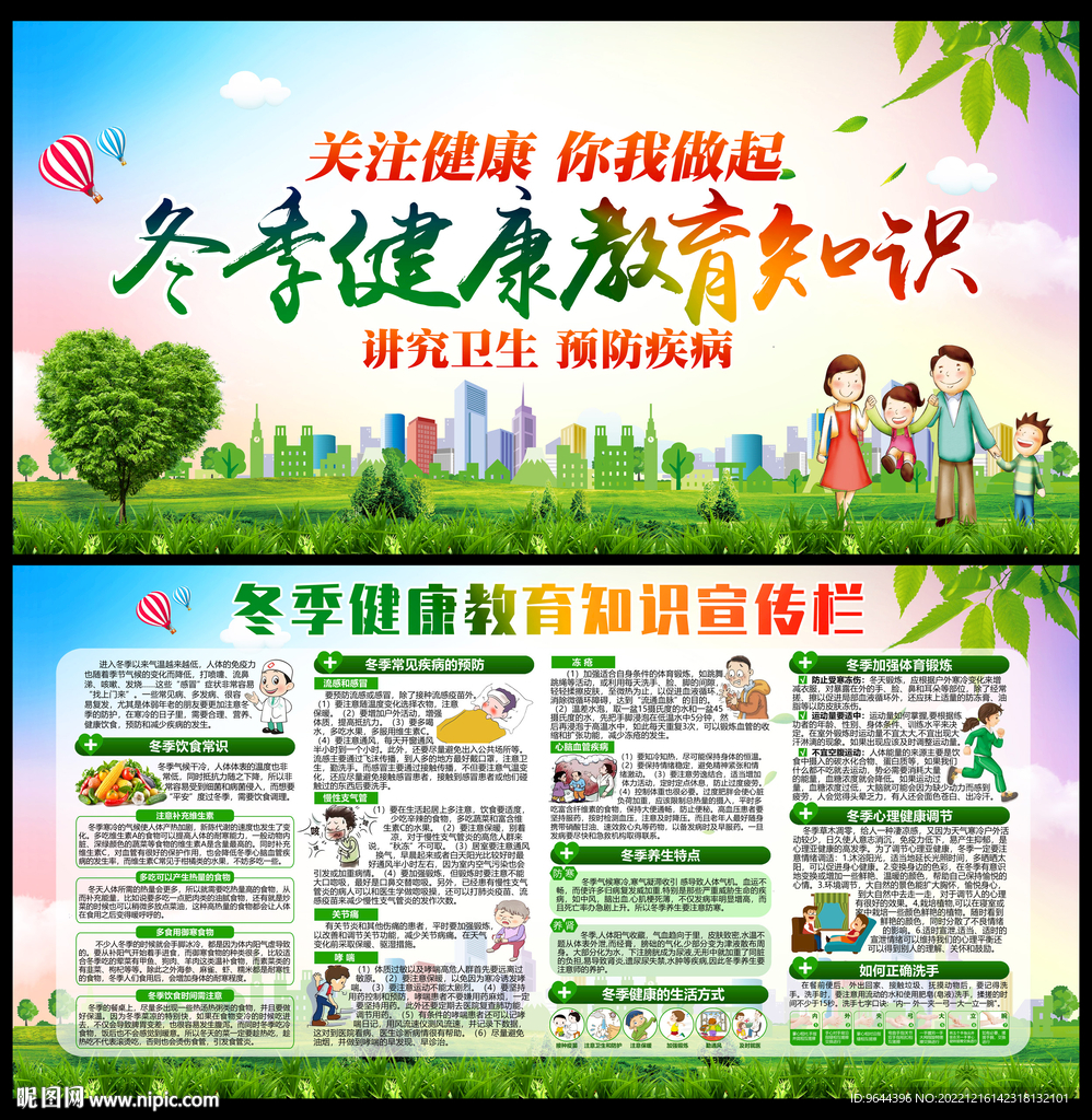 冬季健康教育知识 展板及宣传栏