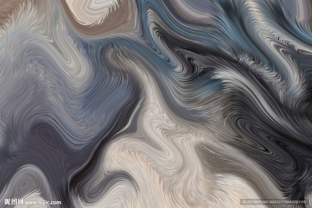 禅意烟雾水墨抽象背景墙