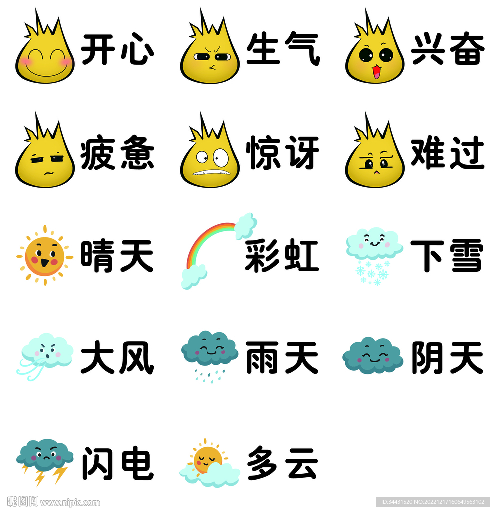 卡通天气贴