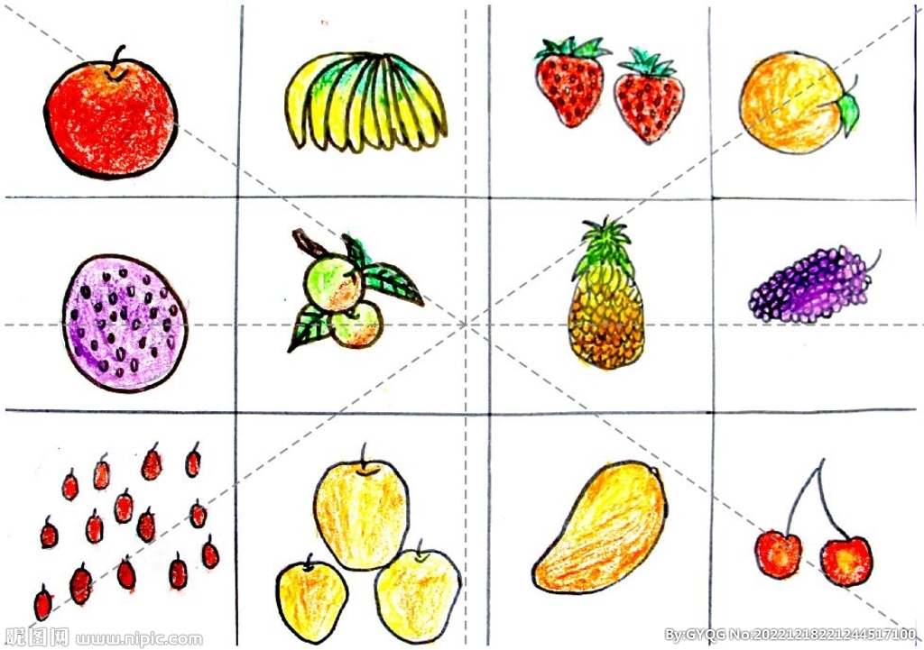 手绘水果图