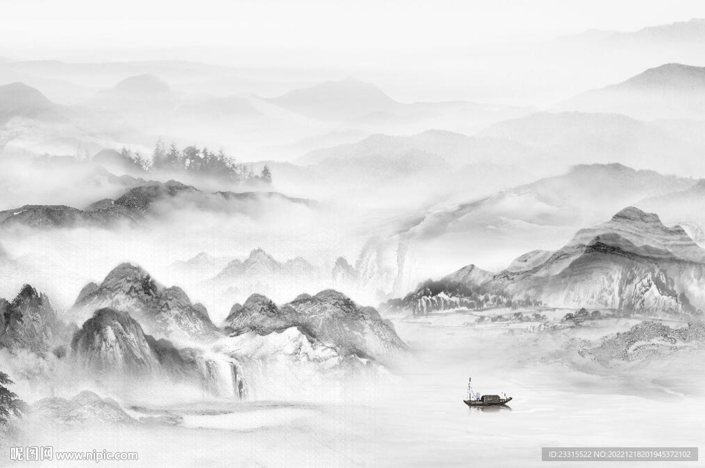 简约山水背景墙