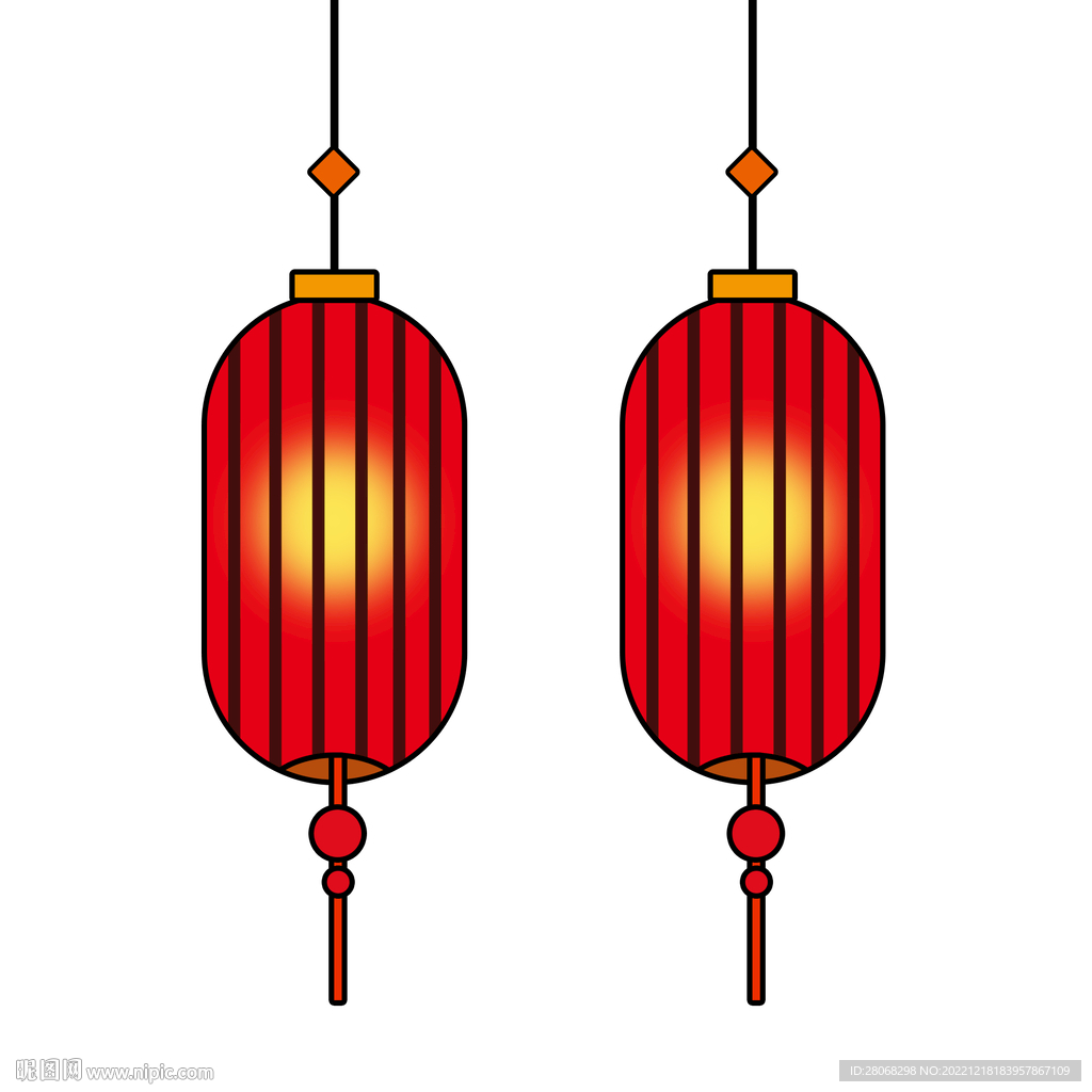 插画灯笼元素