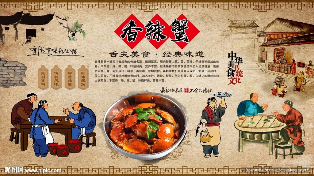 香辣蟹背景