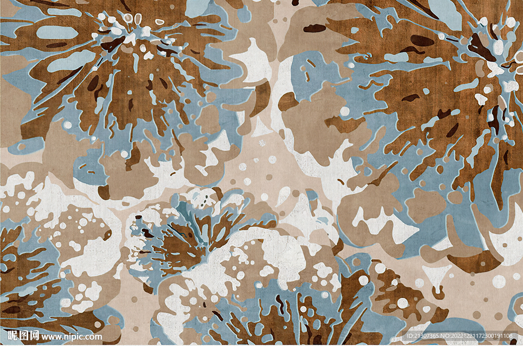 抽象花朵图案地毯