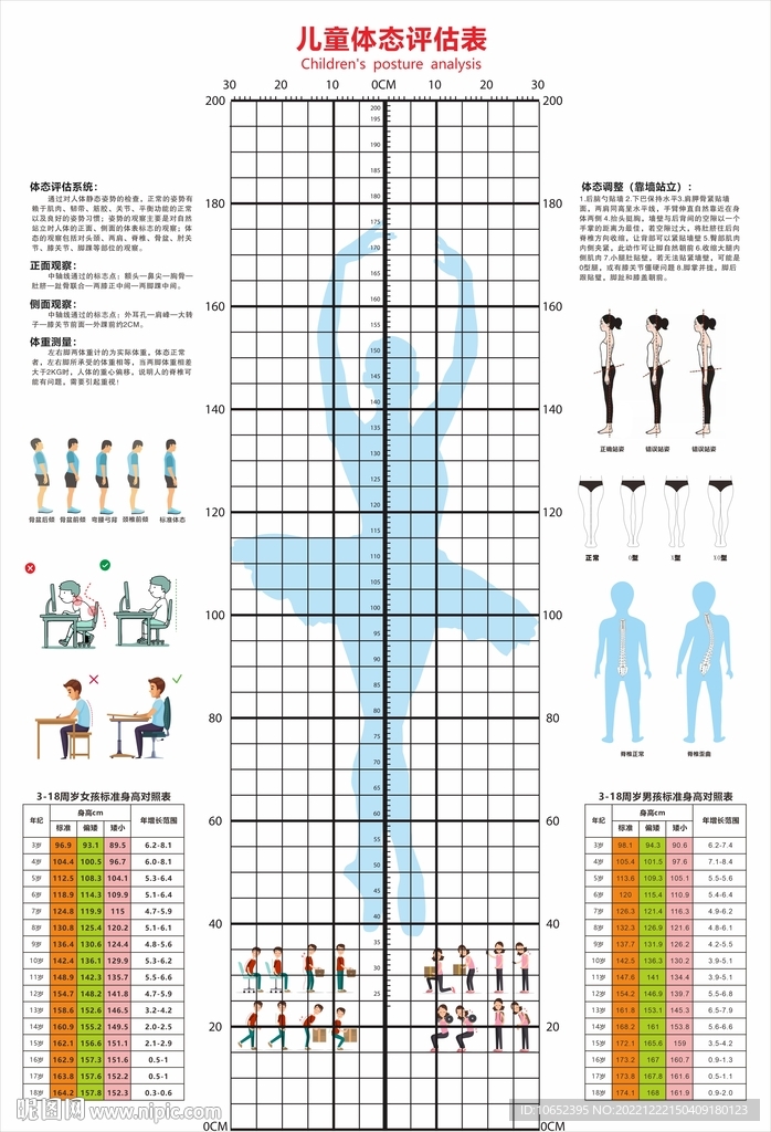 儿童体态评估表