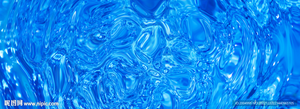 超长蓝色水波纹天花吊顶