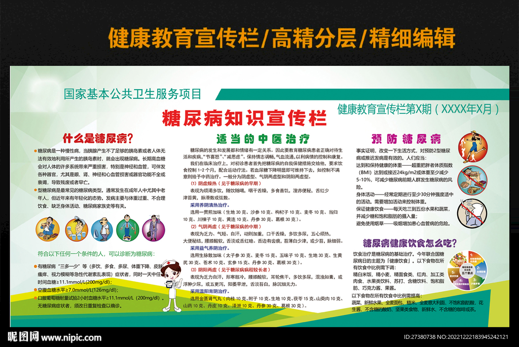 糖尿病知识宣传栏