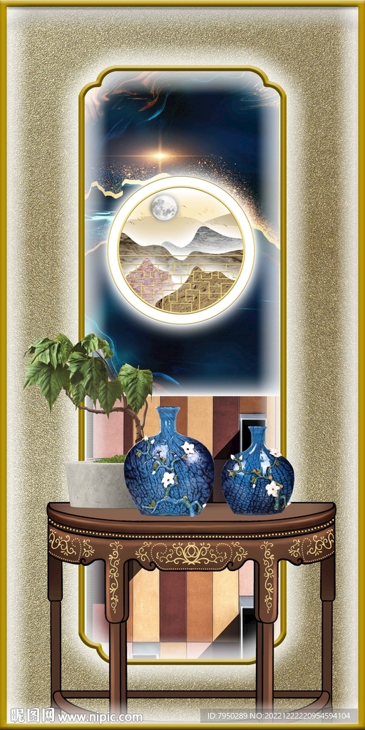 新中式玄关装饰画