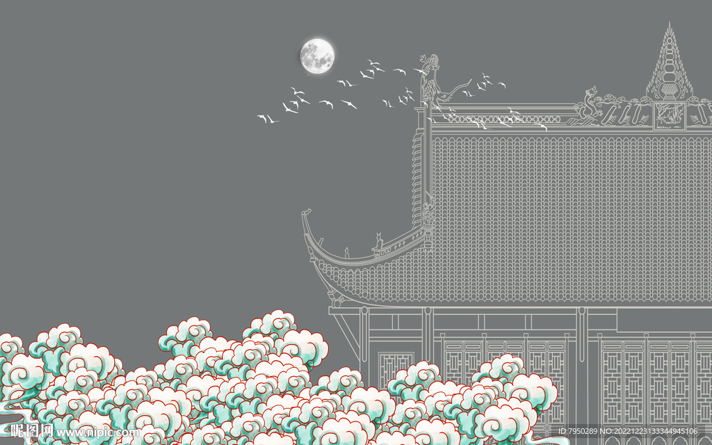 新中式背景墙 