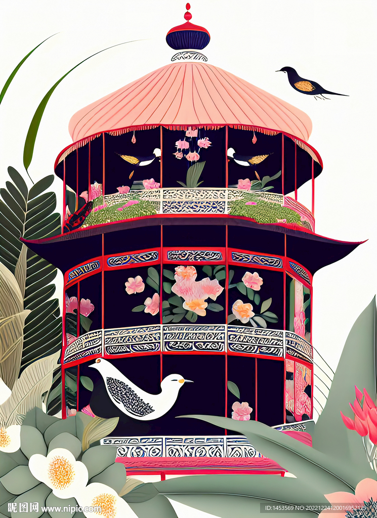 鸟笼插画