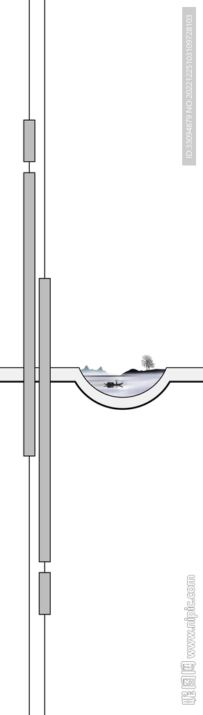 高清分层透明底推拉门打印图