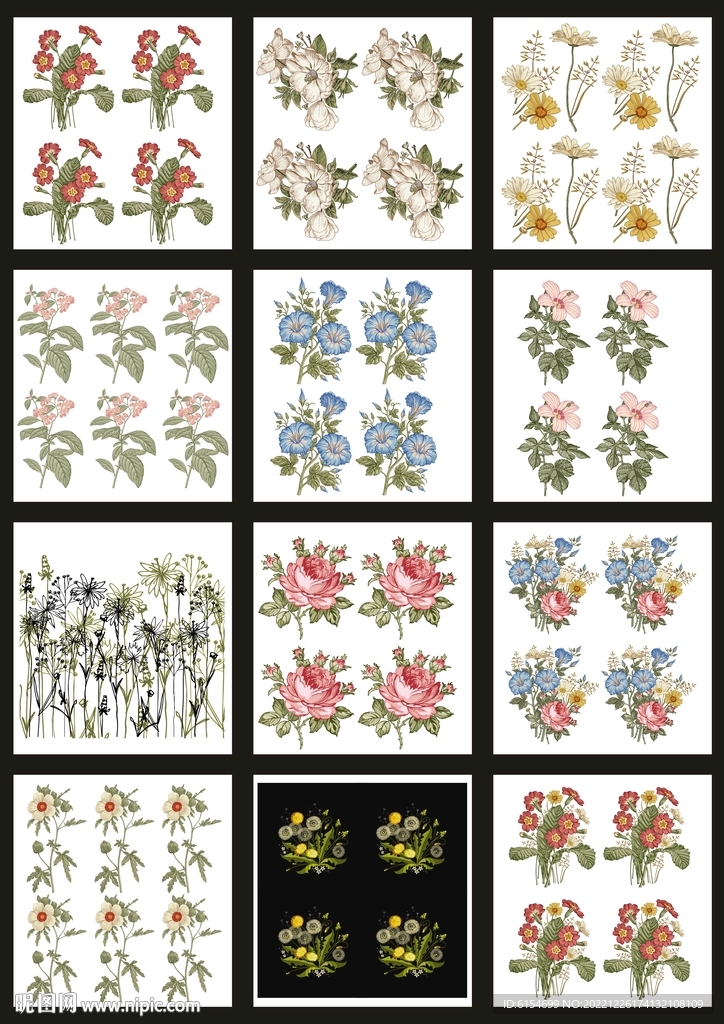 花卉四方连续图片