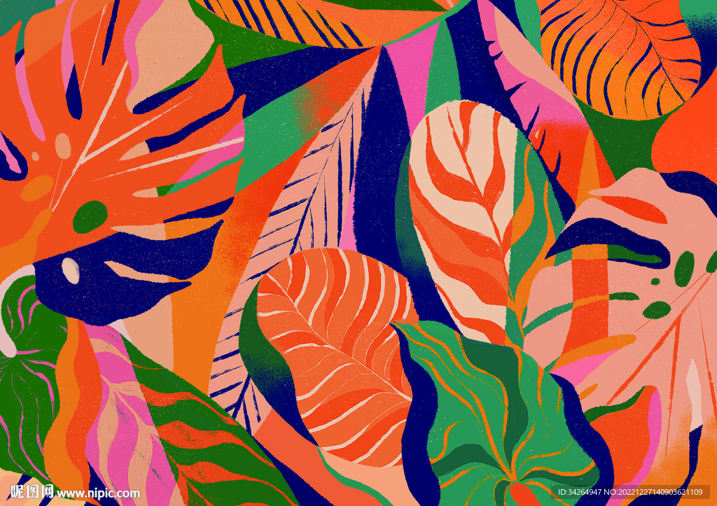 彩色绿植插画