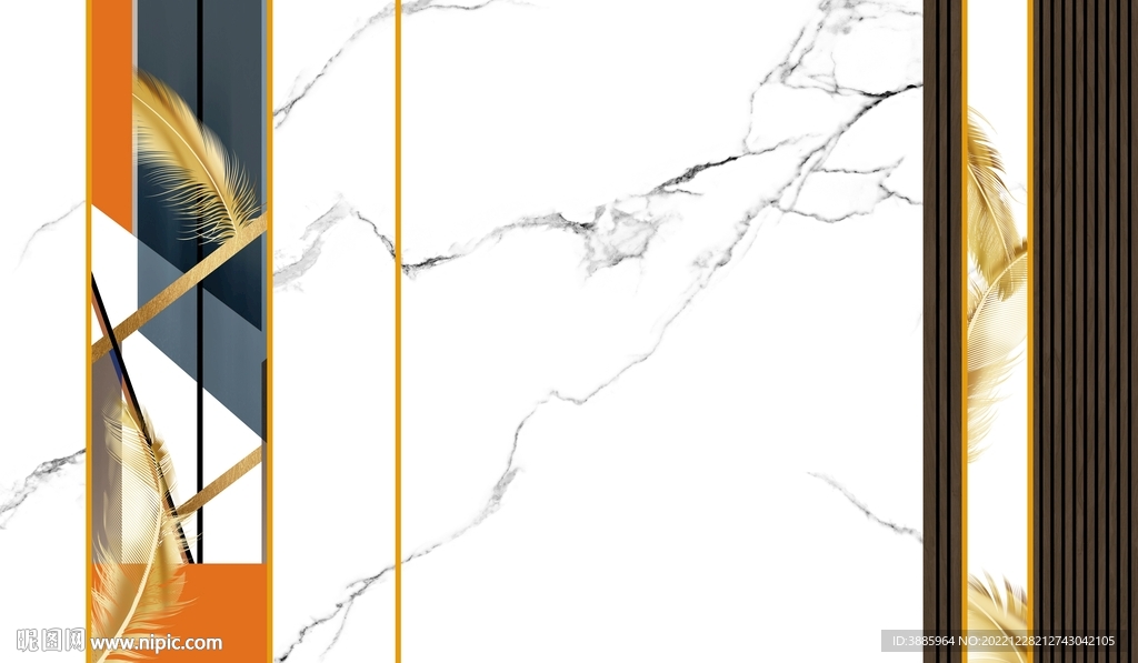 羽毛大理石纹背景墙