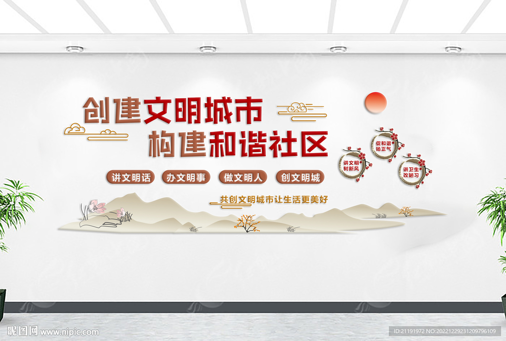 文明城市形象墙