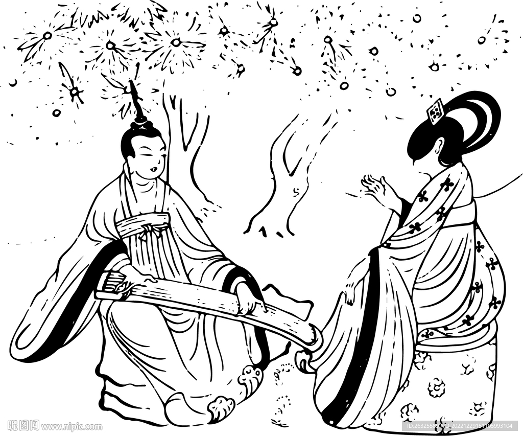 敦煌人物对坐图