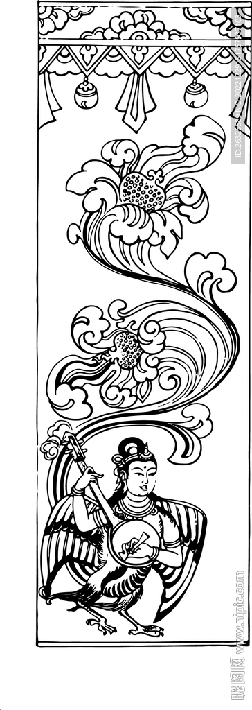 敦煌飞天人物线稿