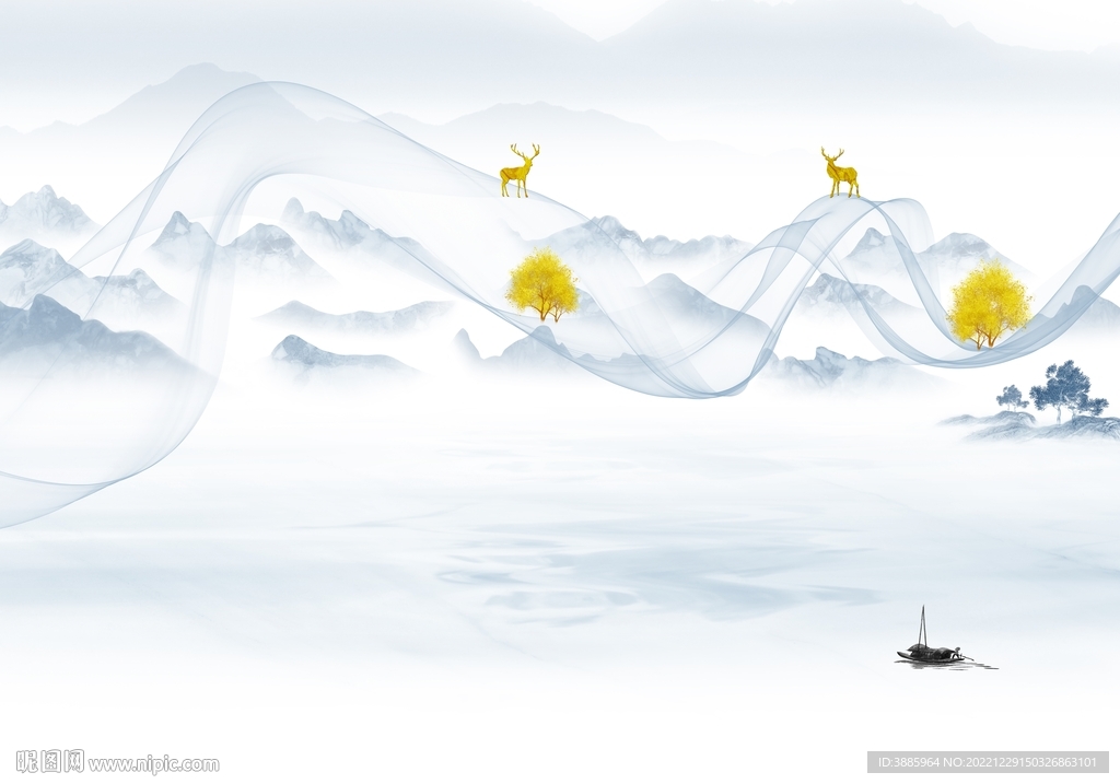 新中式背景墙图片