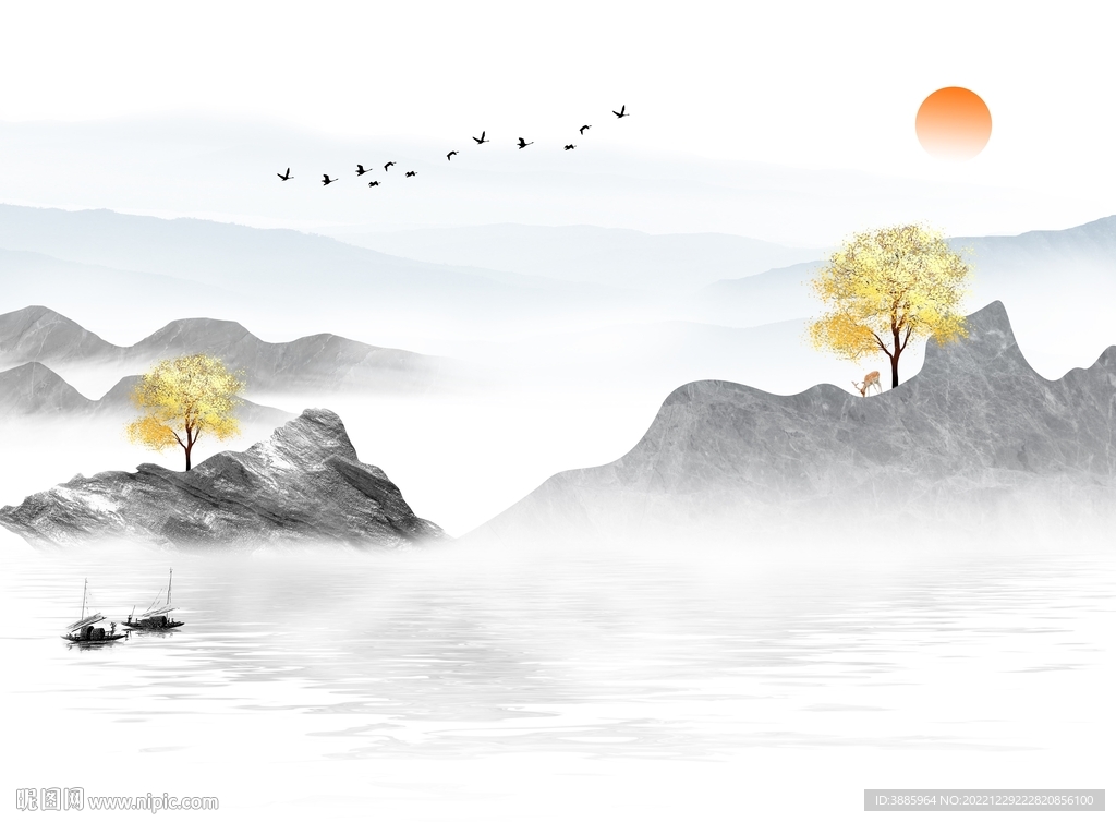 新中式山水图片