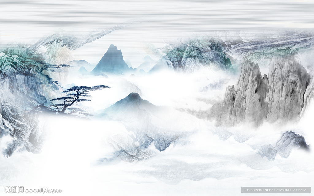 山水背景 