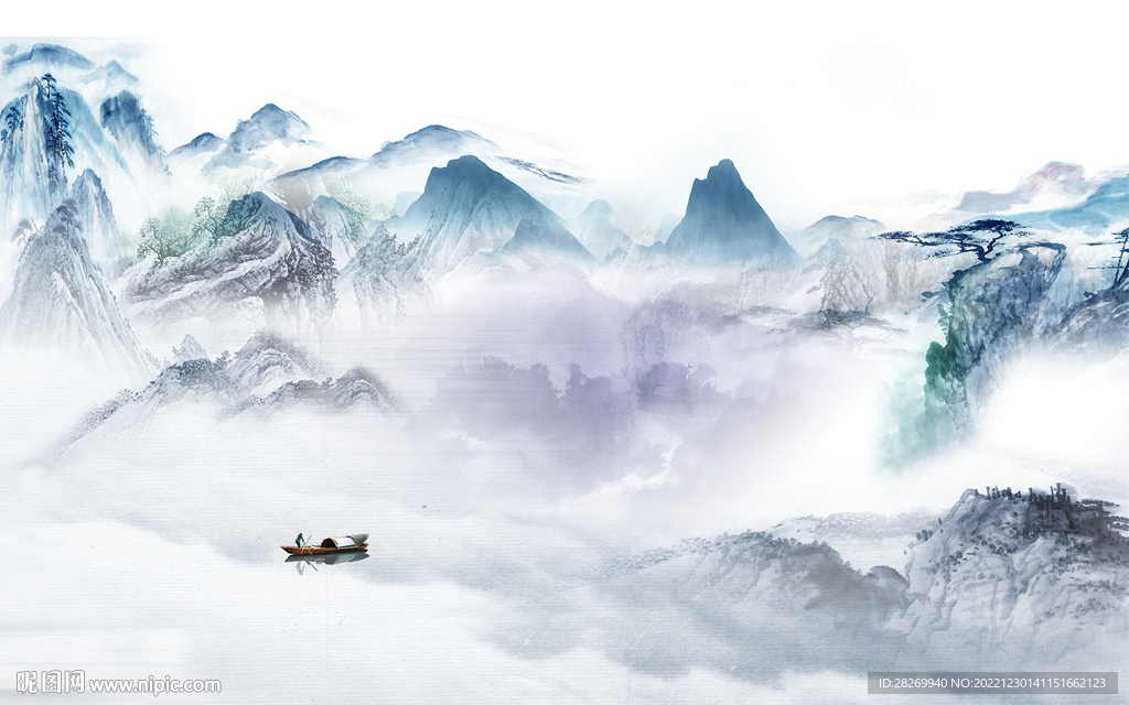 山水背景 