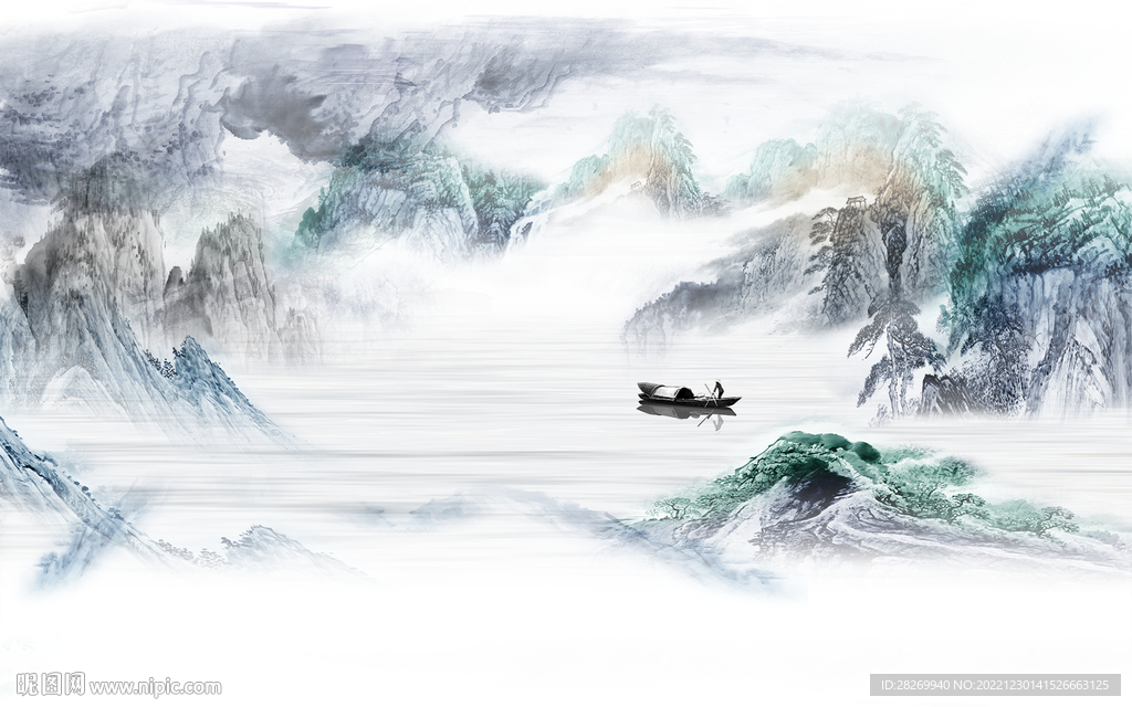 山水背景 