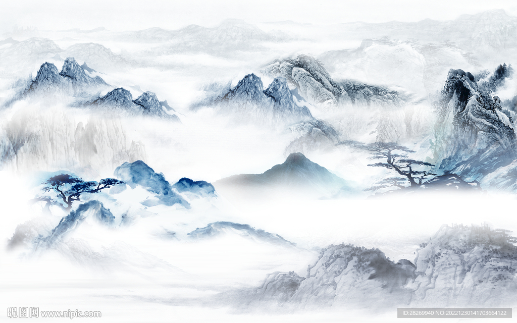 水墨山