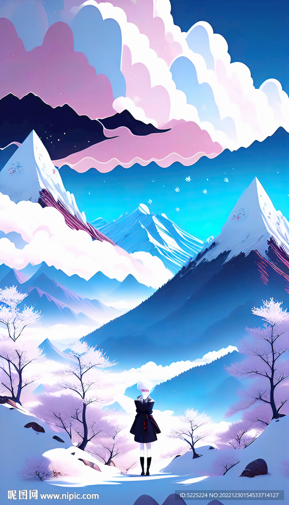 雪山插画