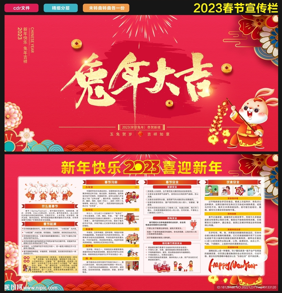 兔年新年宣传栏