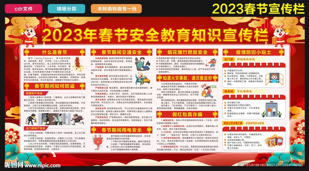 2023免年春节宣传栏
