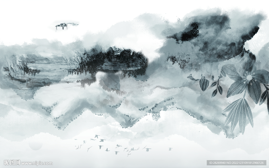 山水背景 