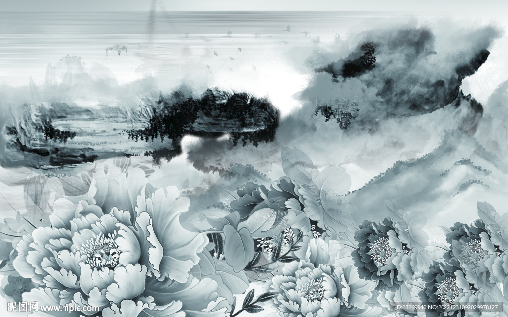 山水背景 