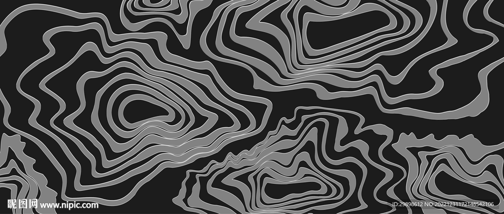 抽象山水中国画曲线玄关背景墙