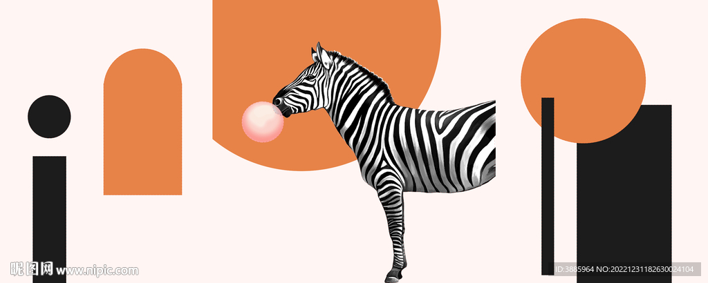 斑马装饰画图片