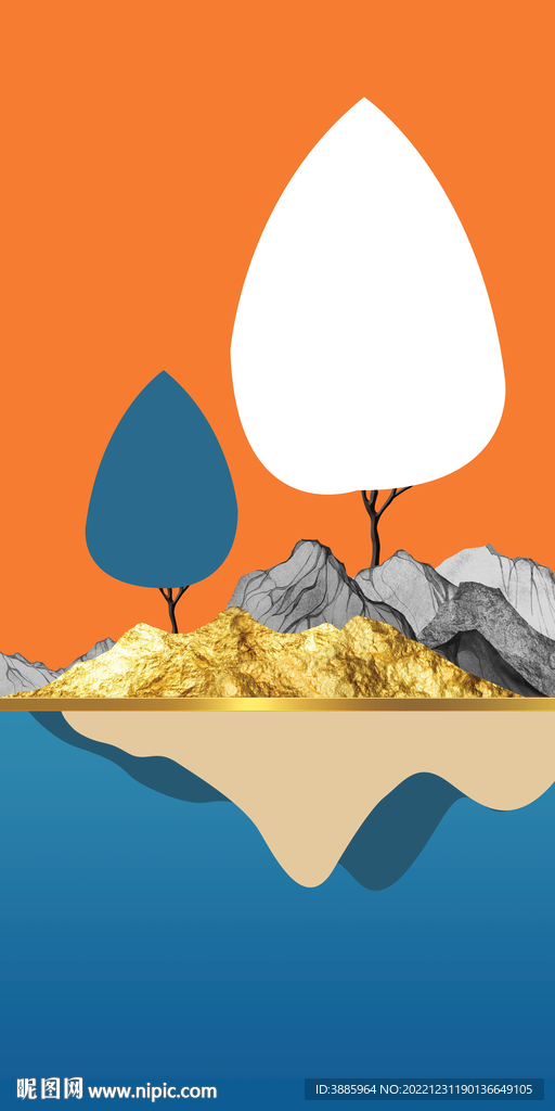 金山金箔山水装饰画图片