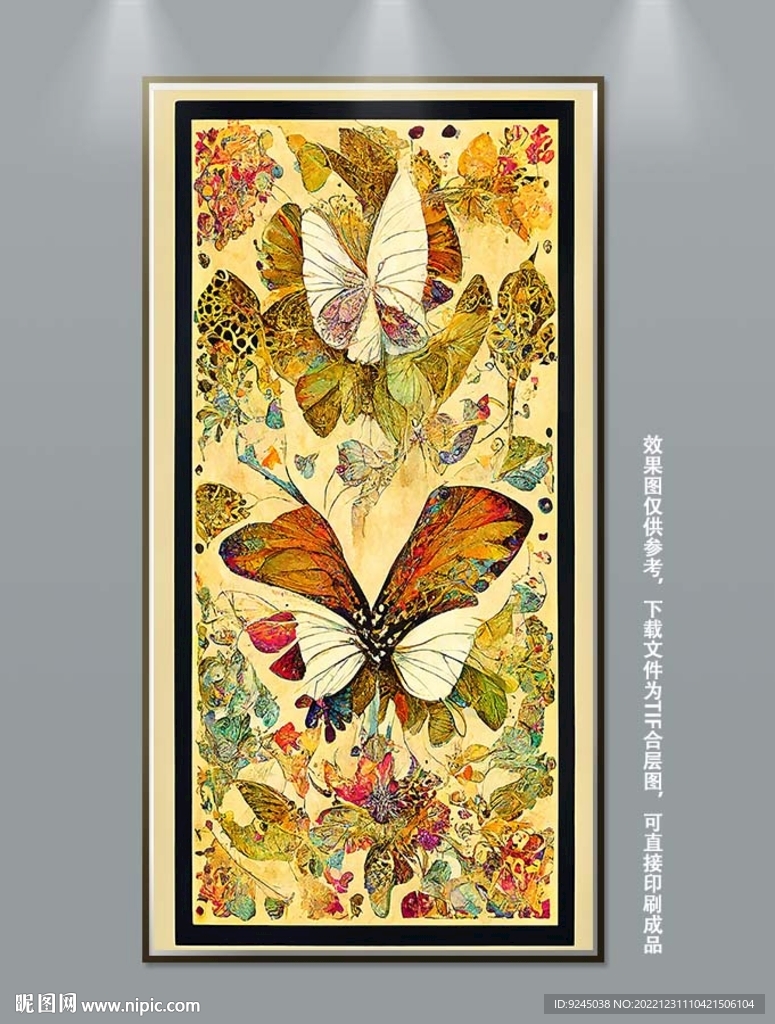 复古抽象花纹玄关装饰画