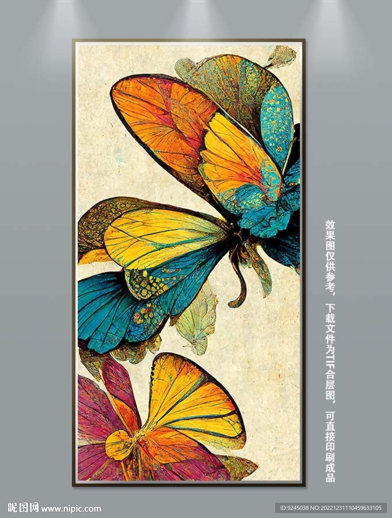 复古抽象花纹玄关装饰画
