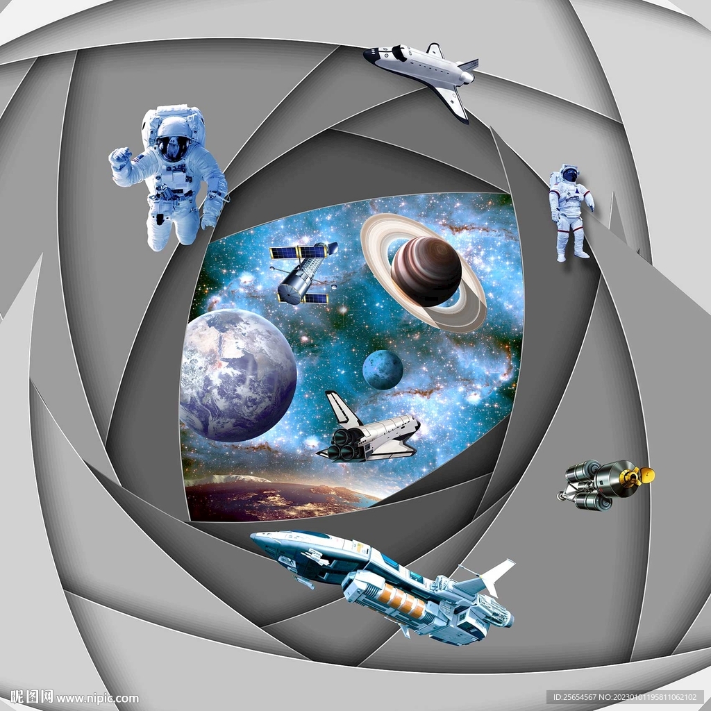 炫丽宇宙3D地板天顶画