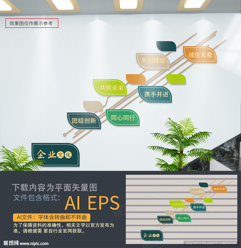 公司楼梯文化墙