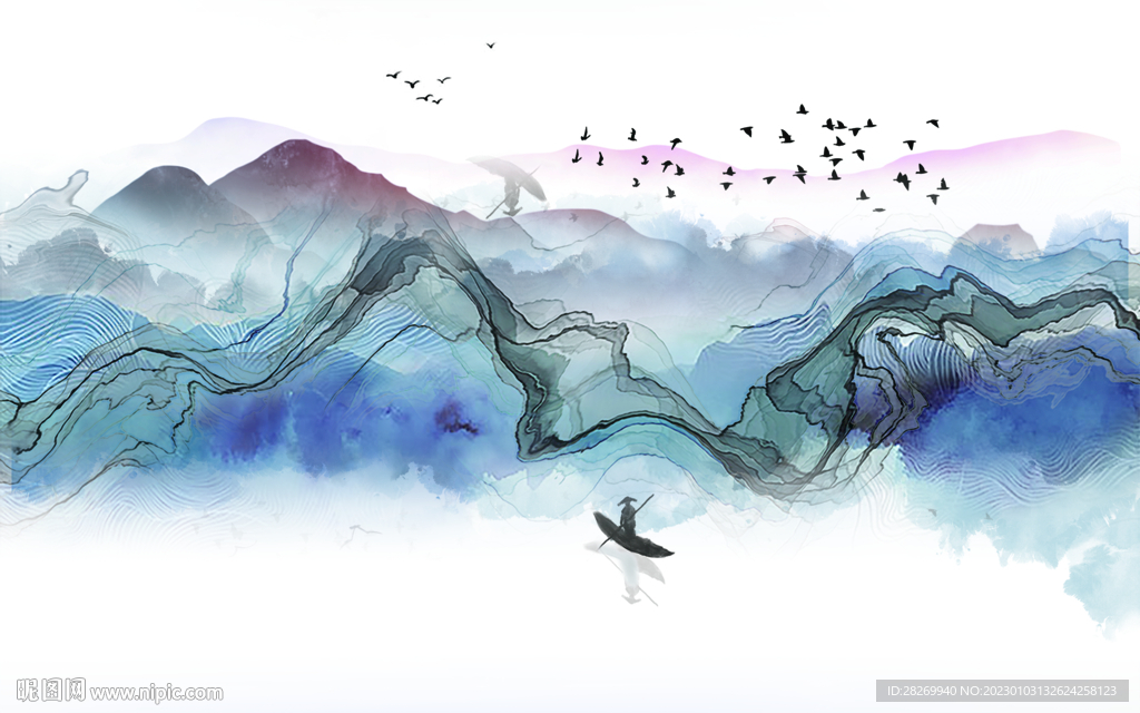 山水高档墙画 