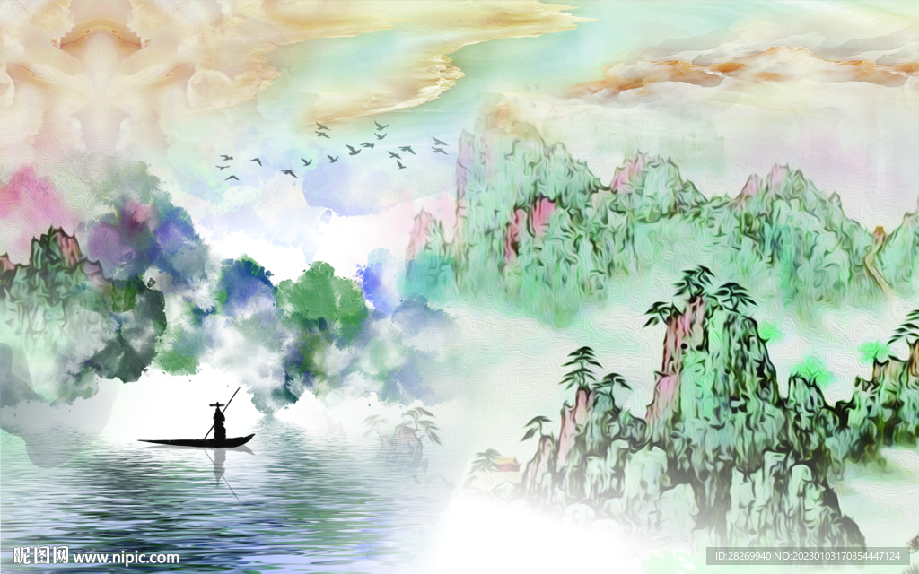 新中式背景墙
