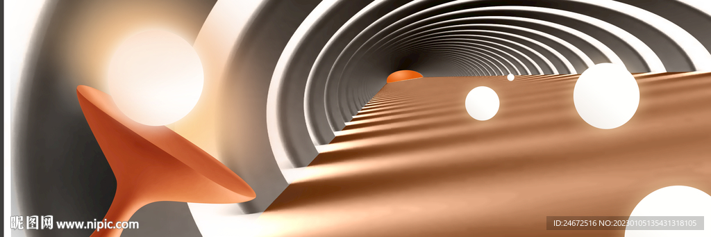 空间光影抽象立体床头画