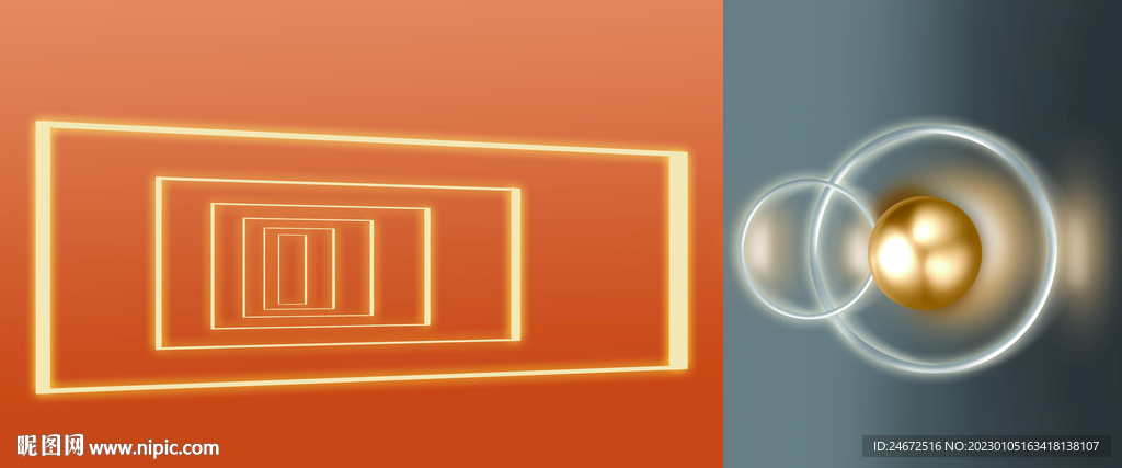 空间光影抽象立体床头画